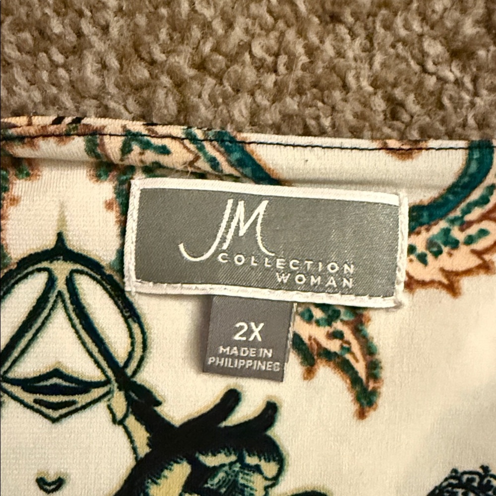 JM Collection Patterned Blouse - Picture 2 of 6